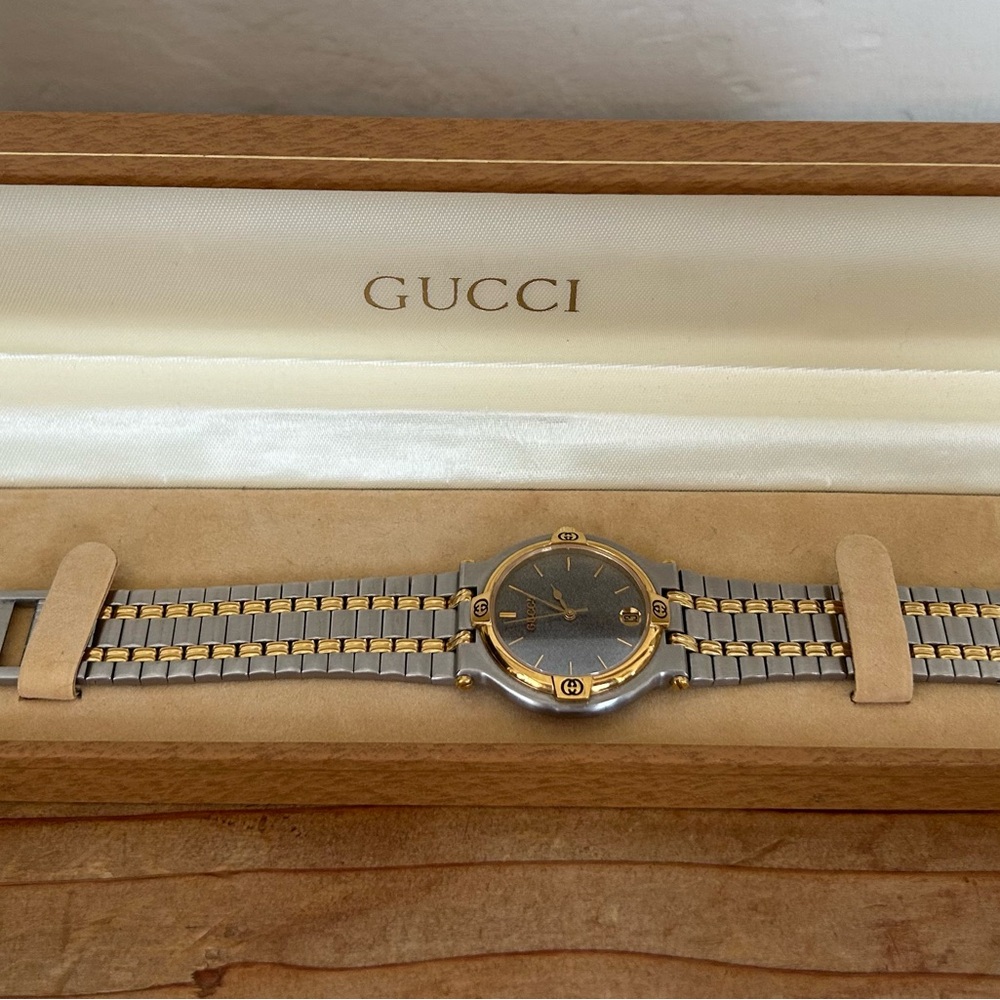 Gucci Silver and Gold Vintage Watch